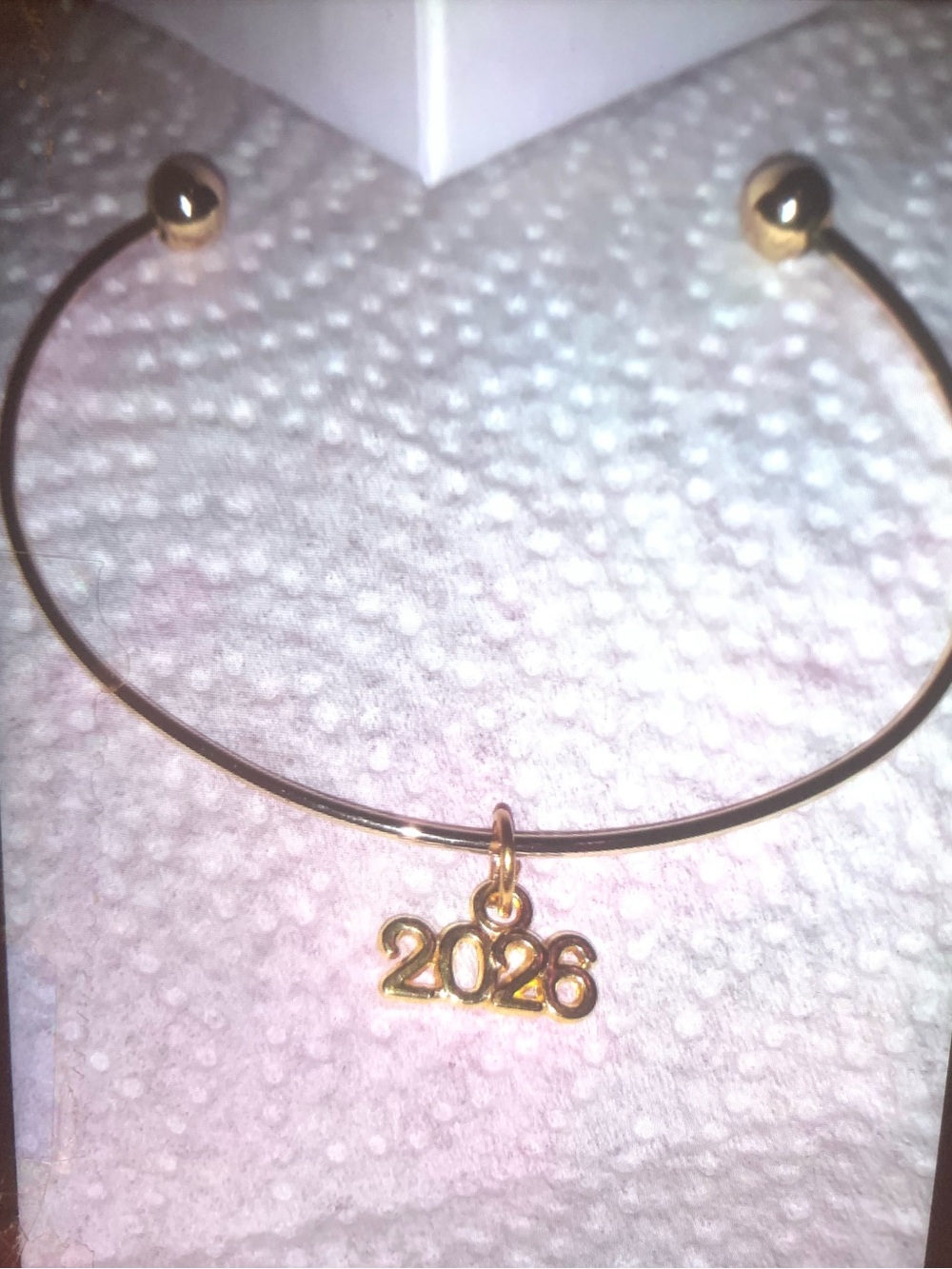 Gold Graduation 2026 Charm Bangle Bracelet Cuff NEW NWT Hand Crafted NEW